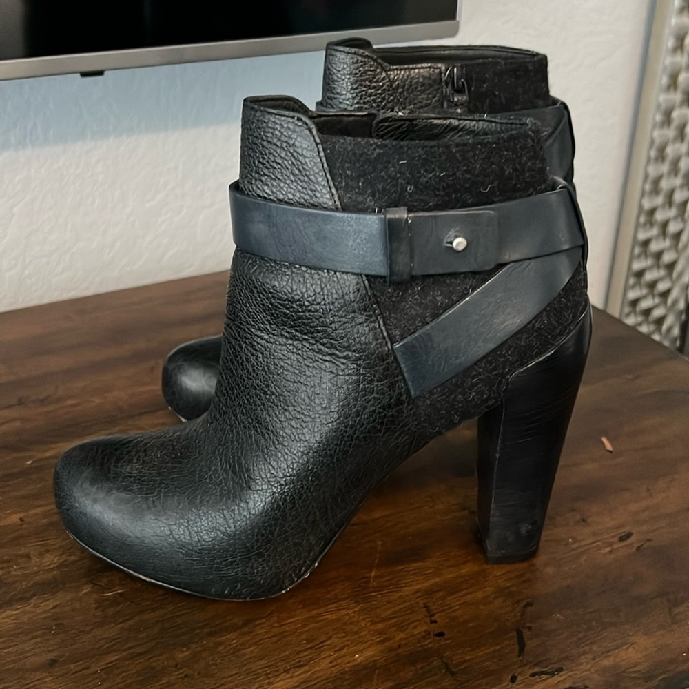Cole Haan leather and wool bootie
